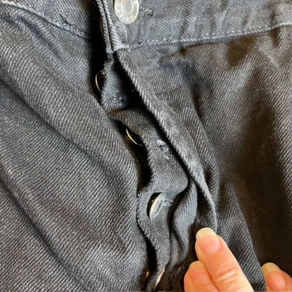 ASOS Design Women's Black Denim Cropped Jeans Button Fly Size 16 - Picture 7 of 10